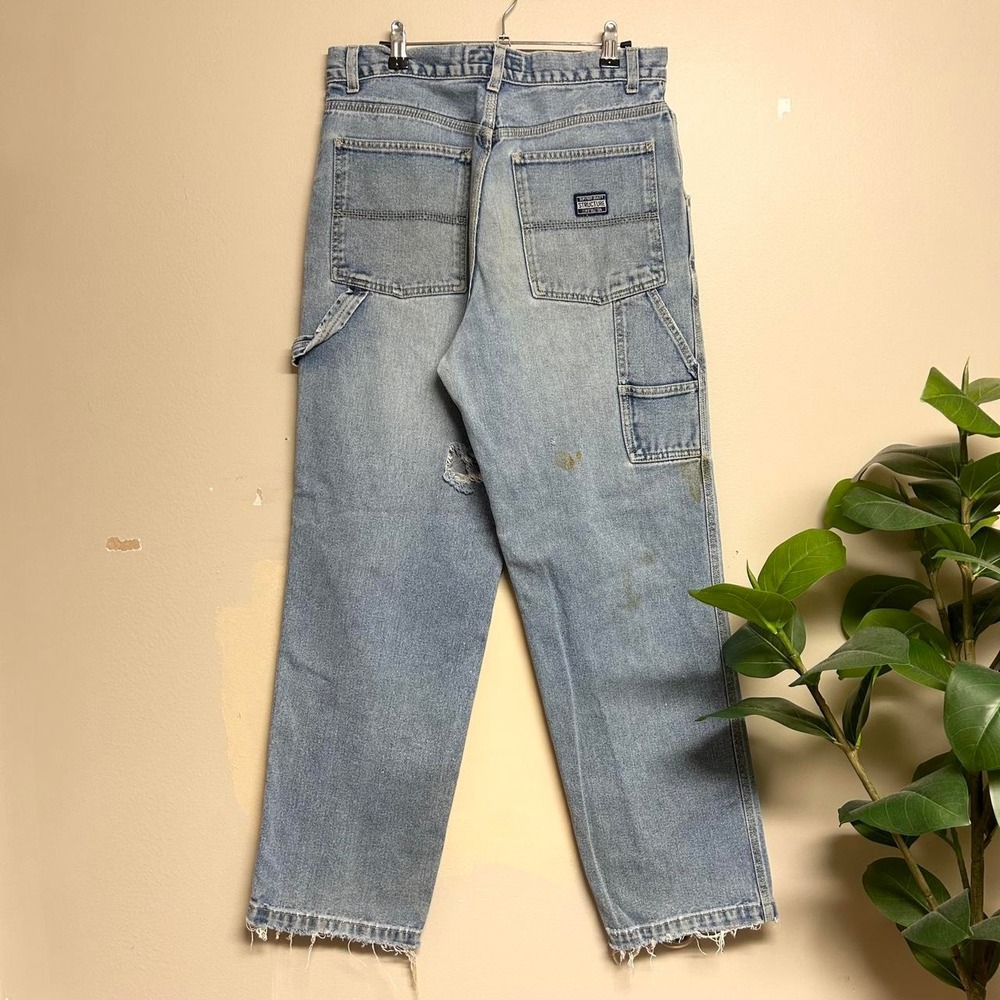 Vintage Structure Carpenter Jeans Mens 31x30.5 Light Wash Utility Workwear Denim